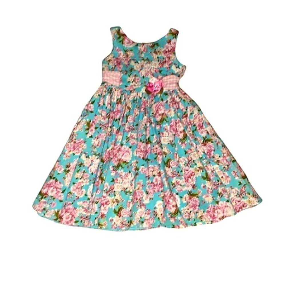 - - ***SWEET HEART ROSE FLOWERED DRESS - Picture 1 of 9